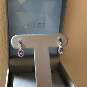 Tanzanite diamond drop earrings
